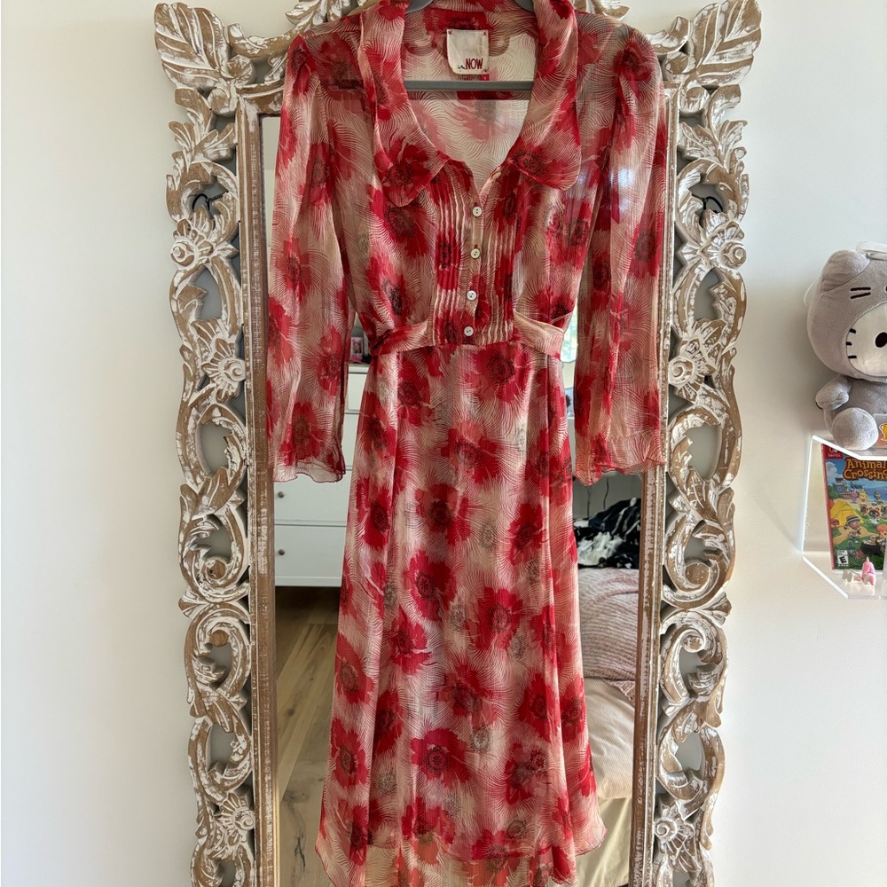 In the NOW dress- 2piece set both are 100% silk.